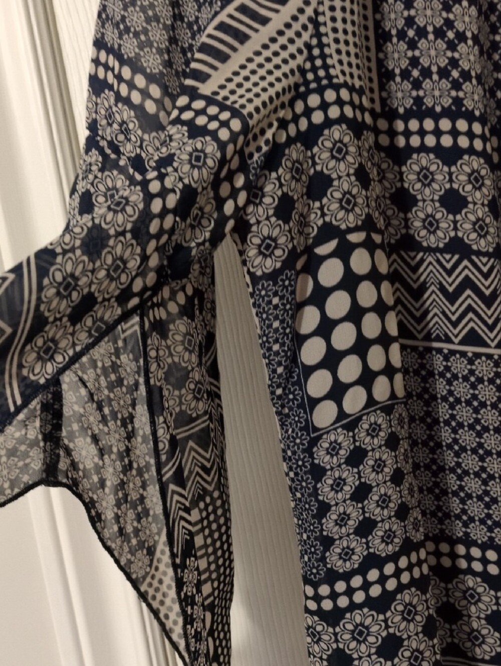 Tribal Navy and White Geometric Print Tunic - Picture 8 of 12